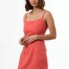 Afends Kate Hemp Slip Dress Coral
