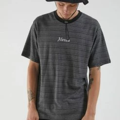 Afends Men's Exit Hemp Retro Fit Tee Gunmetal M204100