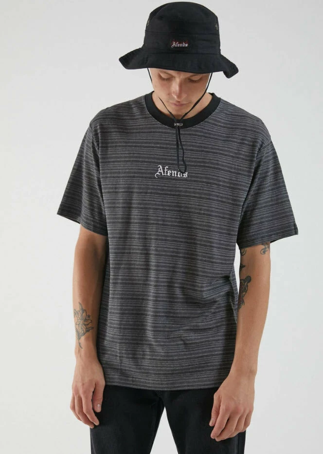 Afends Men's Exit Hemp Retro Fit Tee Gunmetal M204100 3 Afends Men's Exit Hemp Retro Fit Tee Gunmetal M204100