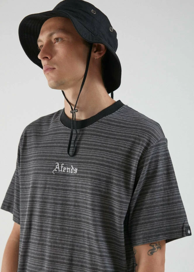 Afends Men's Exit Hemp Retro Fit Tee Gunmetal M204100 4 Afends Men's Exit Hemp Retro Fit Tee Gunmetal M204100 - Image 2