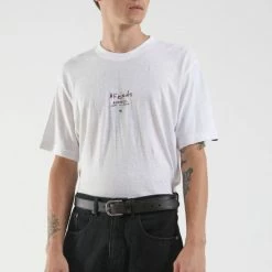 Afends Men's Static To Violent Hemp Retro Fit Tee White M204024