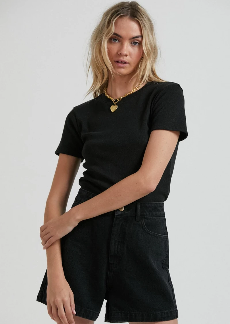Afends Replay Hemp Ribbed T-Shirt Black W215007 3 Afends Replay Hemp Ribbed T-Shirt Black W215007