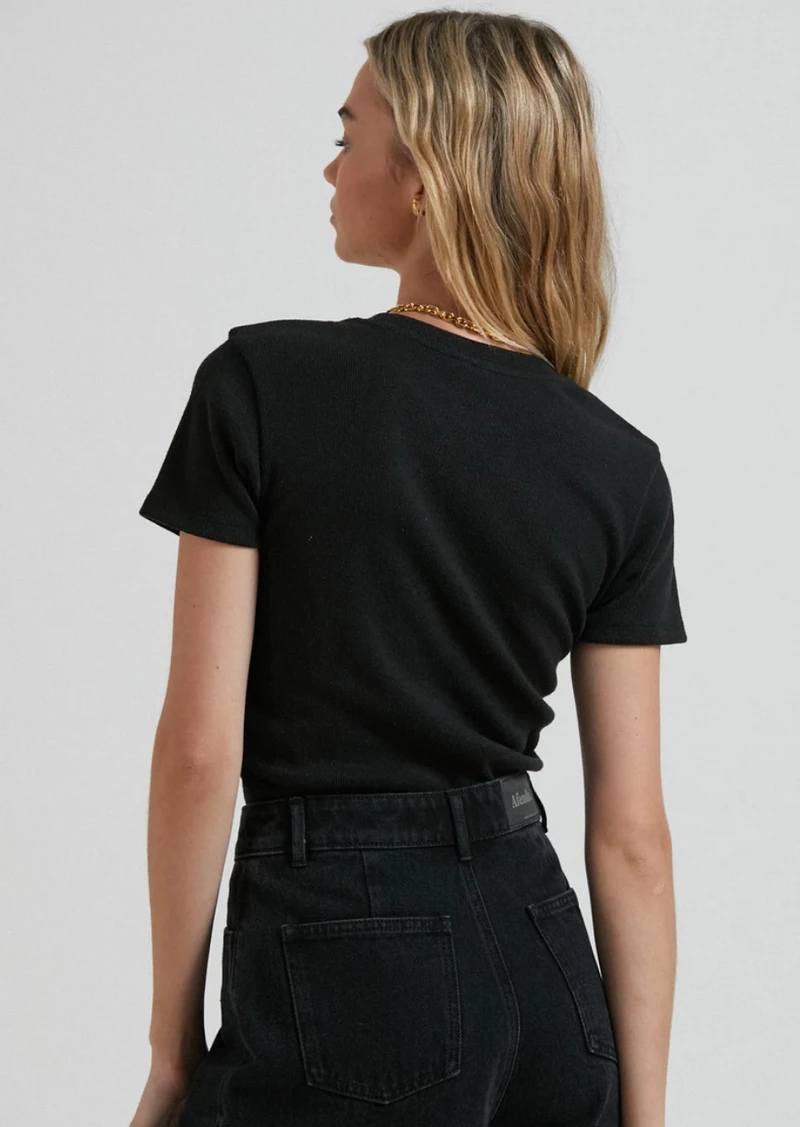 Afends Replay Hemp Ribbed T-Shirt Black W215007 7 Afends Replay Hemp Ribbed T-Shirt Black W215007 - Image 5