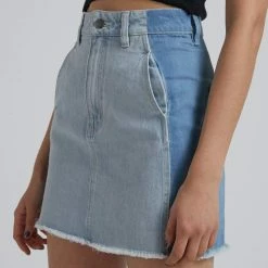 Afends Stevie Hemp Denim Panelled Skirt Stone Classic 8 Afends Stevie Hemp Denim Panelled Skirt Stone Classic -Baby Crib Clothing & Footwear Sales Store AfendsStevieHempDenimPanelledSkirtStoneClassic4 800x