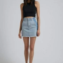 Afends Stevie Hemp Denim Panelled Skirt Stone Classic 9 Afends Stevie Hemp Denim Panelled Skirt Stone Classic -Baby Crib Clothing & Footwear Sales Store AfendsStevieHempDenimPanelledSkirtStoneClassic 800x