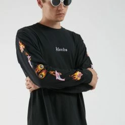Afends Unisex 8 Ball Retro Fit Long Sleeve Tee Black M204061 -Baby Crib Clothing & Footwear Sales Store AfendsUnisex8BallRetroFitLongSleeveTeeBlackM204061FamousRockShopNewcastle 2300NSW.Australia.3 800x