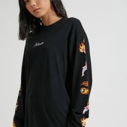 Afends Unisex 8 Ball Retro Fit Long Sleeve Tee Black M204061 -Baby Crib Clothing & Footwear Sales Store AfendsUnisex8BallRetroFitLongSleeveTeeBlackM204061FamousRockShopNewcastle 2300NSW.Australia.4 800x