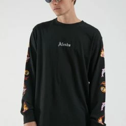 Afends Unisex 8 Ball Retro Fit Long Sleeve Tee Black M204061 -Baby Crib Clothing & Footwear Sales Store AfendsUnisex8BallRetroFitLongSleeveTeeBlackM204061FamousRockShopNewcastle 2300NSW.Australia.5 800x