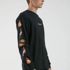 Afends Unisex 8 Ball Retro Fit Long Sleeve Tee Black M204061 -Baby Crib Clothing & Footwear Sales Store AfendsUnisex8BallRetroFitLongSleeveTeeBlackM204061FamousRockShopNewcastle 2300NSW.Australia.6 800x