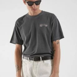 Afends Unisex Powerlines Retro Fit Tee Stone Black M204001 -Baby Crib Clothing & Footwear Sales Store AfendsUnisexPowerlinesRetroFitTeeStoneBlackM204001FamousRockShopNewcastle 2300NSW.Australia.3 800x