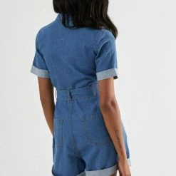 Famous Rock Shop Afends Voodoo Child Hemp Chambray Hemp Playsuit Washed Indigo -Baby Crib Clothing & Footwear Sales Store AfendsVoodooChildHempChambrayHempPlaysuitWashedIndigo4 800x