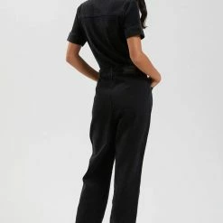 Afends Zuri Organic Denim Jumpsuit Washed Black 9 Afends Zuri Organic Denim Jumpsuit Washed Black -Baby Crib Clothing & Footwear Sales Store AfendsZuriOrganicDenimJumpsuitWashedBlack3 800x