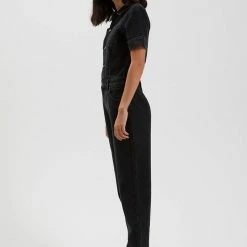 Afends Zuri Organic Denim Jumpsuit Washed Black 10 Afends Zuri Organic Denim Jumpsuit Washed Black -Baby Crib Clothing & Footwear Sales Store AfendsZuriOrganicDenimJumpsuitWashedBlack4 800x