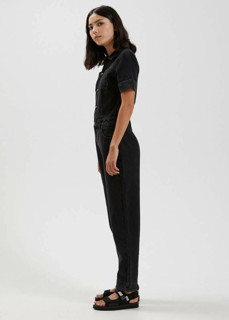 Afends Zuri Organic Denim Jumpsuit Washed Black 6 Afends Zuri Organic Denim Jumpsuit Washed Black - Image 4