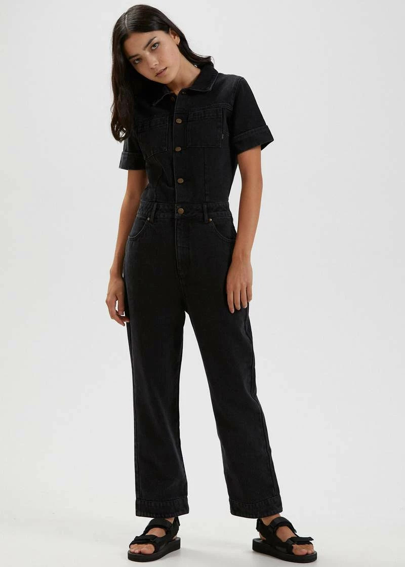 Afends Zuri Organic Denim Jumpsuit Washed Black 3 Afends Zuri Organic Denim Jumpsuit Washed Black