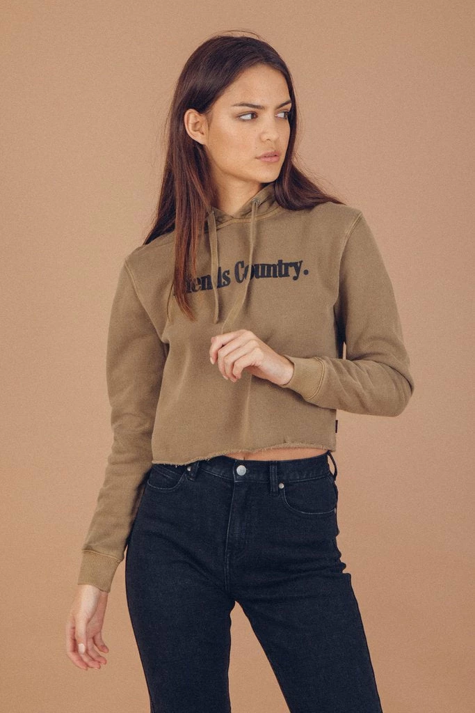 Afends AC Crop Fleece Pullover Hood Moss 6 Afends AC Crop Fleece Pullover Hood Moss - Image 4