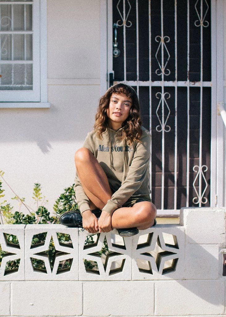 Afends AC Crop Fleece Pullover Hood Moss 9 Afends AC Crop Fleece Pullover Hood Moss - Image 7