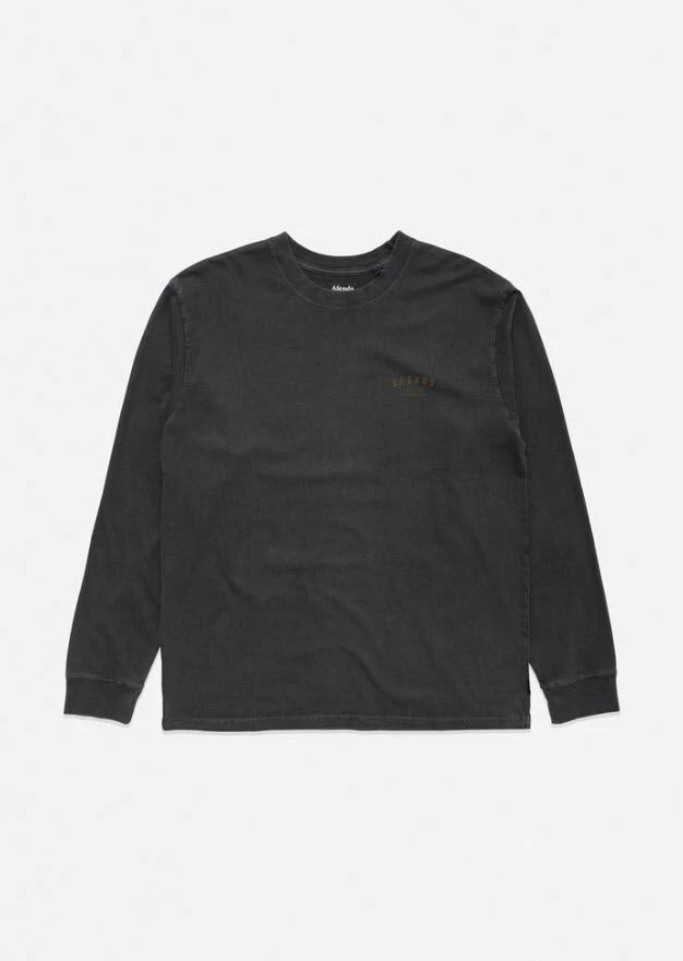 Afends Men's State Retro Fit Long Sleeve Tee Vintage Black M191065 - Image 4