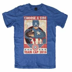 Famous Rock Shop Movie T-Shirt Civil War Team Captain America Men's T-Shirt