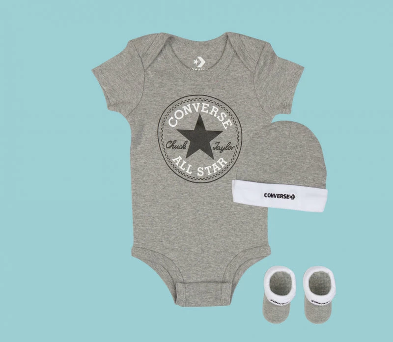 Converse Newborn Classic 3 Piece Boxed Set Heather Grey 3 Converse Newborn Classic 3 Piece Boxed Set Heather Grey