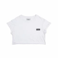 Dead Studios Box Logo Boyfriend Crop Tee White