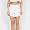 Dead Studios Distressed Denim Skirt White