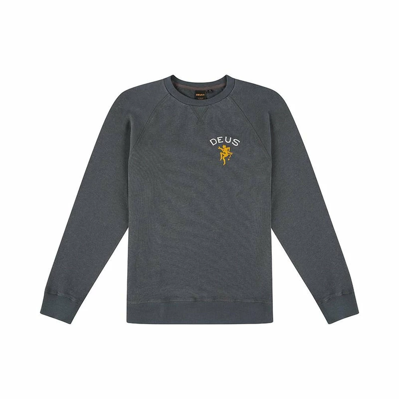 Deus Ex Machina Devil Crew Sweater Washed Black DMP88065