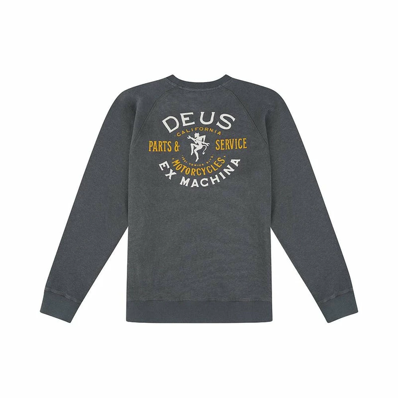 Deus Ex Machina Devil Crew Sweater Washed Black DMP88065 - Image 2
