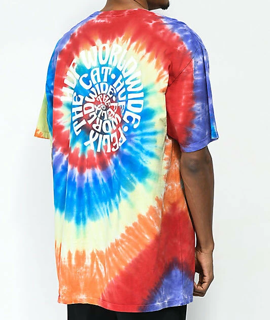 HUF X Felix The Cat Hypnotize Spiral Tie Dye Rainbow Tee 4 HUF X Felix The Cat Hypnotize Spiral Tie Dye Rainbow Tee - Image 2