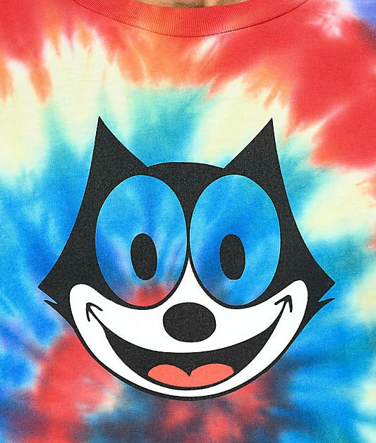 HUF X Felix The Cat Hypnotize Spiral Tie Dye Rainbow Tee 5 HUF X Felix The Cat Hypnotize Spiral Tie Dye Rainbow Tee - Image 3