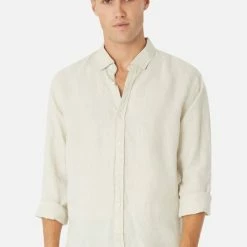 Industrie The Tennyson Linen Long Sleeve Shirt Oatmeal