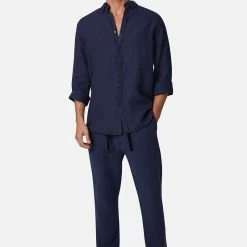 Industrie The Tennyson Linen Long Sleeve Shirt Od Navy -Baby Crib Clothing & Footwear Sales Store IndustrieTheTennysonLinenLongSleeveShirtOdNavy6 800x