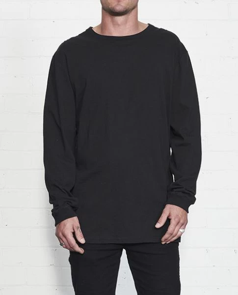 NANA JUDY Basic Crew LS Tee Black NM8070B