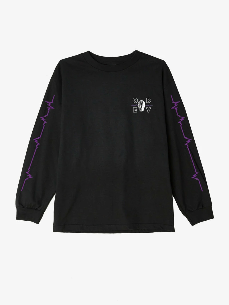 Obey Wave Lengths LS Tee Black