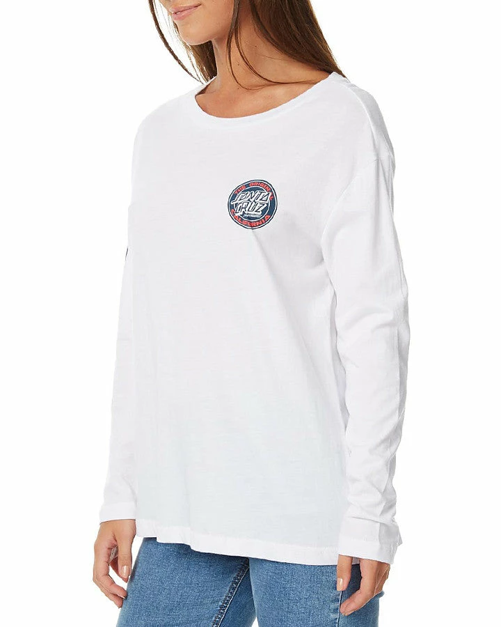 Santa Cruz Cali Dot LS Tee White