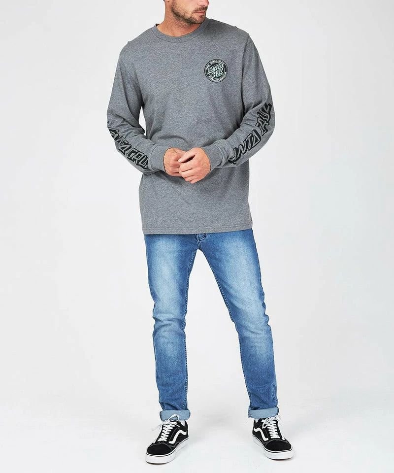 Santa Cruz Cali Dot LS Tee Grey Heat - Image 3