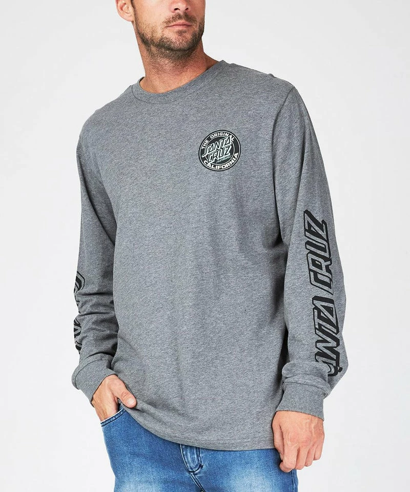 Santa Cruz Cali Dot LS Tee Grey Heat