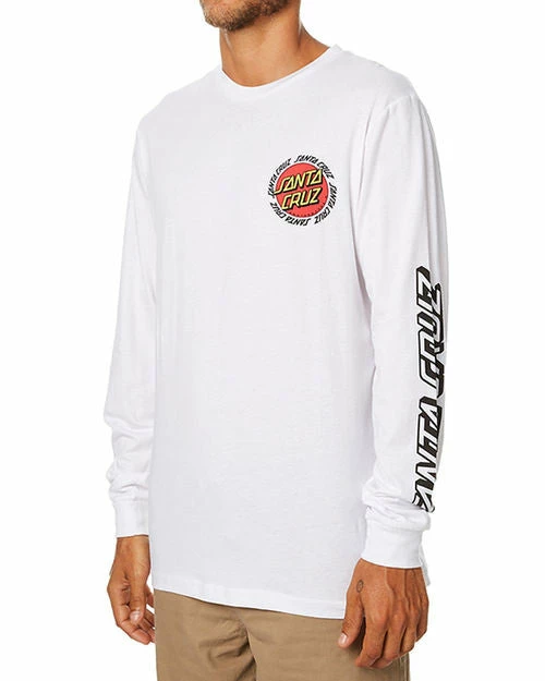 Santa Cruz Ringed Dot LS Tee White