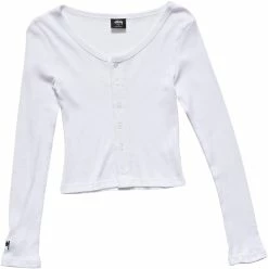 Stussy Graffiti Button Through Long Sleeve White