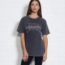 Nana Judy Vinyl Lover T-Shirt Vintage Black