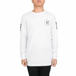 Huf Audible Long Sleeve Tee White -Baby Crib Clothing & Footwear Sales Store huf audible White 800x