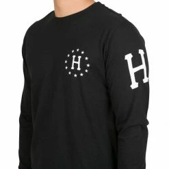 Huf Audible Long Sleeve Tee Black -Baby Crib Clothing & Footwear Sales Store huf audible black 4 800x