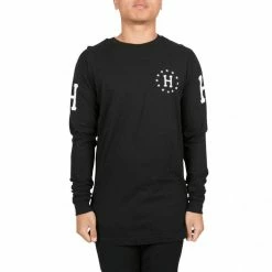 Huf Audible Long Sleeve Tee Black -Baby Crib Clothing & Footwear Sales Store huf audible black 800x