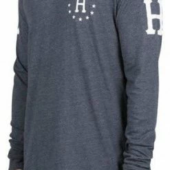 Huf Audible Long Sleeve Tee Navy Heather -Baby Crib Clothing & Footwear Sales Store huf audible navy heather 2 800x