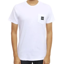Huf Box Logo Pocket Tee White