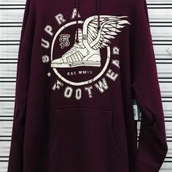 Supra Footwear Flying Shoe Men's Maroon Hoodie