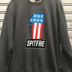 Spitfire American Flag #1 Men's Grey Jumper