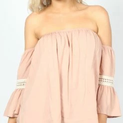 Sass Clothing Sass Mexicali Shoulder Top Blush Pink 9989TWSS