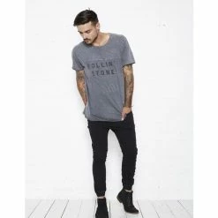 NANA JUDY Rollin Stone Print Tee Acid Charcoal