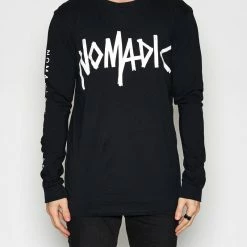 Nomadic Paradise Surf God Long Sleeve Jet Black T-Shirt